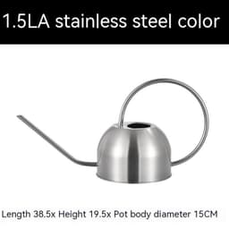 image-15L Stainless Steel Semicircle Watering Can Gardening Metal Watering Can