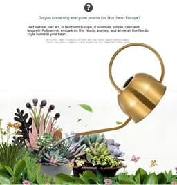image-15L Stainless Steel Semicircle Watering Can Gardening Metal Watering Can