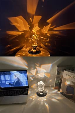image-Led Crystal Night Light With Remote Control Bedroom Decor Mood Light Novelty Gift Usb Bedside Romantic Projector Rgb Night Lamp