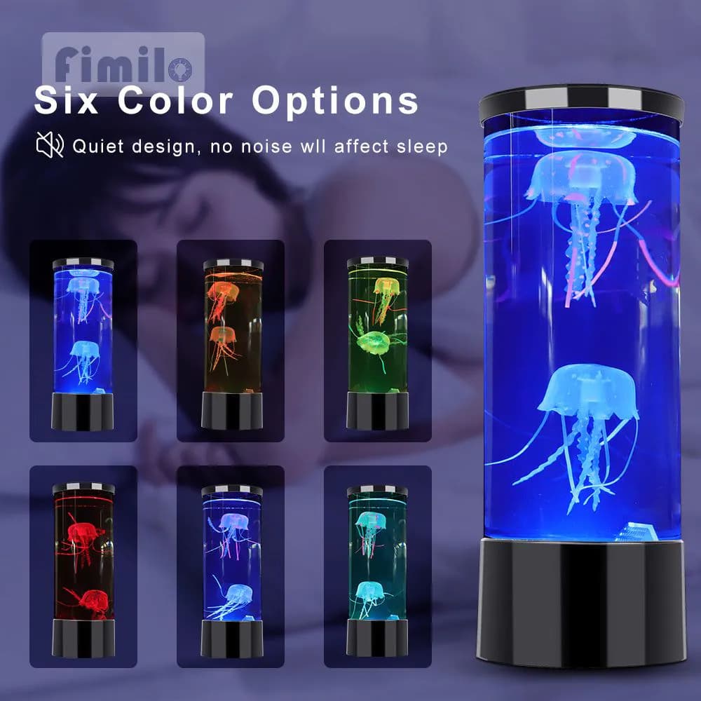 image-Fantasy LED Jellyfish Lamp Color Changing Jellyfish Tank Aquarium Led Lamp Relaxing Mood Night Light