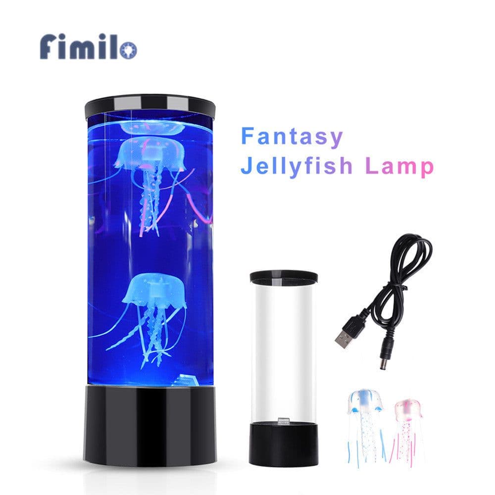 image-Fantasy LED Jellyfish Lamp Color Changing Jellyfish Tank Aquarium Led Lamp Relaxing Mood Night Light