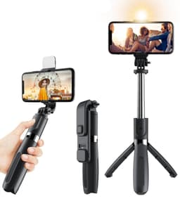 image-Compatible with Apple, 3 In1 Bluetooth Wireless Selfie Stick Tripod 102cm Foldable & Monopods Universal Phone Tripod