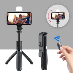image-Compatible with Apple, 3 In1 Bluetooth Wireless Selfie Stick Tripod 102cm Foldable & Monopods Universal Phone Tripod