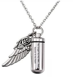 image-Cylindrical urn wing pendant, perfume bottle jewelry