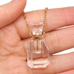 image-Exquisite Natural Stone Necklace Perfume Bottle Pendant