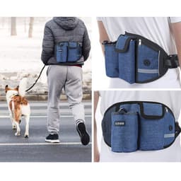 image-Dog Training Leash Waist Bag Hands-Free Outdoor Pet Running Walking Leash Portable Dog Food Water Cup Storage Bags