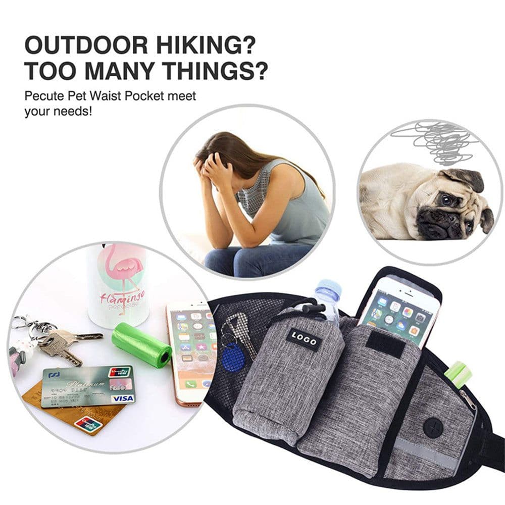 image-Dog Training Leash Waist Bag Hands-Free Outdoor Pet Running Walking Leash Portable Dog Food Water Cup Storage Bags
