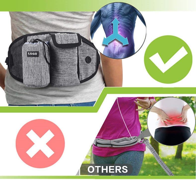 image-Dog Training Leash Waist Bag Hands-Free Outdoor Pet Running Walking Leash Portable Dog Food Water Cup Storage Bags