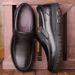 image-Warm Middle-aged And Elderly 40-60 Years Old Round Toe Slip On Daddy Shoes