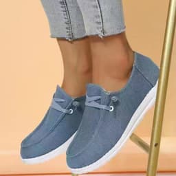 image-Front Lace Up Sports Home Canvas Shoes