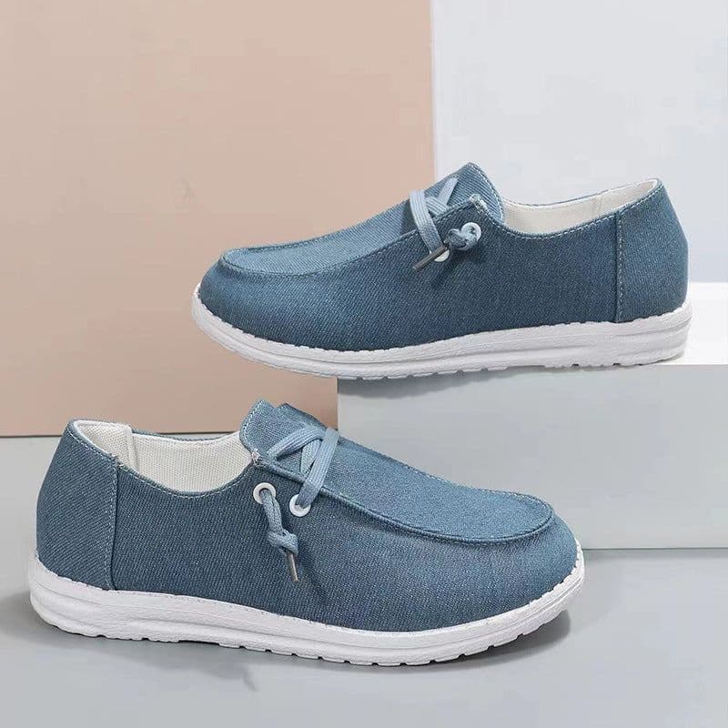 image-Front Lace Up Sports Home Canvas Shoes