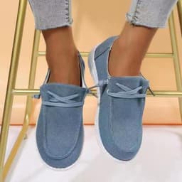 image-Front Lace Up Sports Home Canvas Shoes