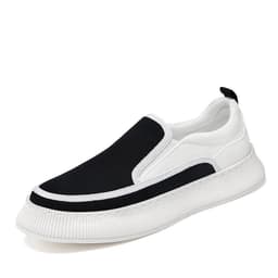 image-Breathable Canvas Round Toe Slip On Youth Men's Shoes