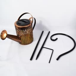 image-Enchanted Watering Can Outdoor Solar Watering Can Ornament Lamp Garden Art Light Decoration Hollow-out Iron Shower LED Lights