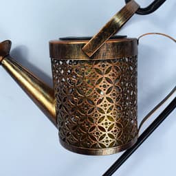 image-Enchanted Watering Can Outdoor Solar Watering Can Ornament Lamp Garden Art Light Decoration Hollow-out Iron Shower LED Lights