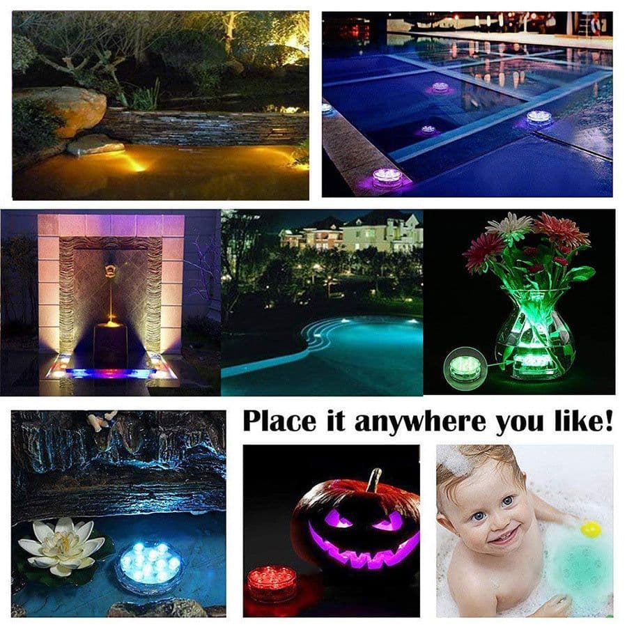 image-10 LED Submersible Lights Underwater Waterproof Wedding Vase Base Lamp Underwater Night Lamp Outdoor Vase Bowl Garden Party Decoration