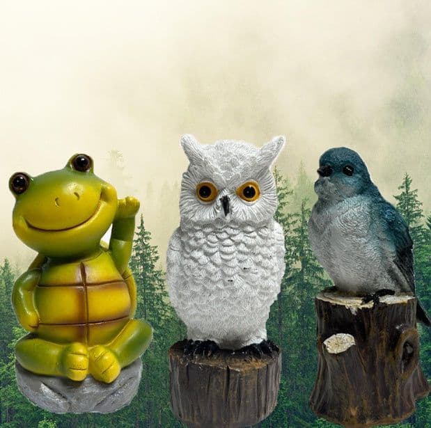 image-Garden Decorative Lights Cartoon Animal Bird Floor Outlet Lawn Lamp Outdoor Solar Resin Light