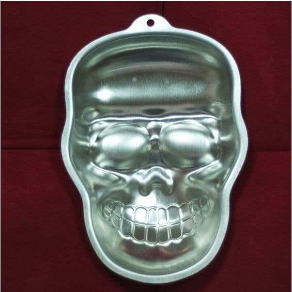image-new cake mold fondant mold 3D skull head cake decorating tools aluminum mold chocolate Halloween baking moulds