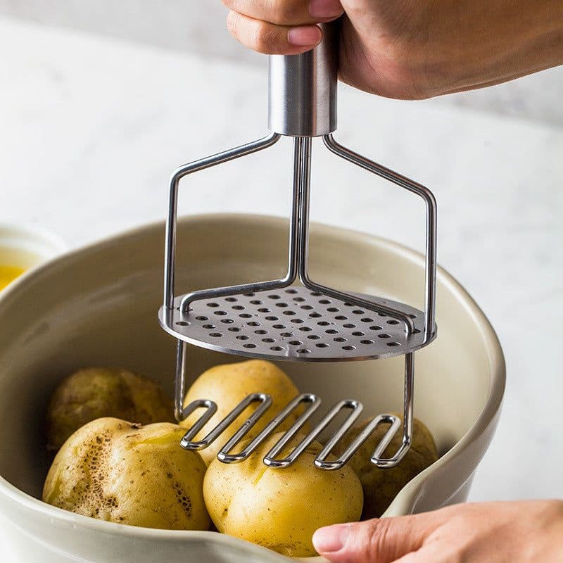 image-Potato Masher Mud Pressure Machine Juice Pusher Stainless Steel Salads Chopper Fruit Vegetable Tools Kitchen Gadgets Crusher