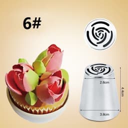 image-7 Pcs Cream Stainless Steel Russian Icing Piping Nozzle for polishing Pastry Tools Cupcake Tips Kitchen Accessories