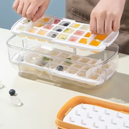 image-Ice Cube Tray With Storage Box Quick Demould Ice Cube Moulds Lazy Ice Maker For Cocktail Whiskey Bar Kithcen Tools Accessories