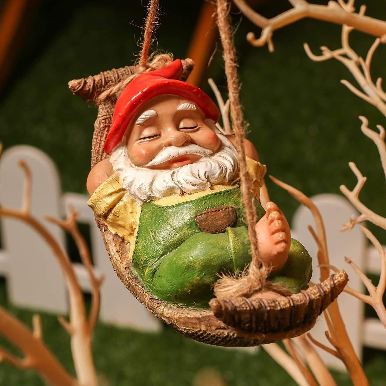 image-Cross-border Resin Pendants White Beard Old Farmer Leg Dwarf Gardening In Stock And Ready To Ship