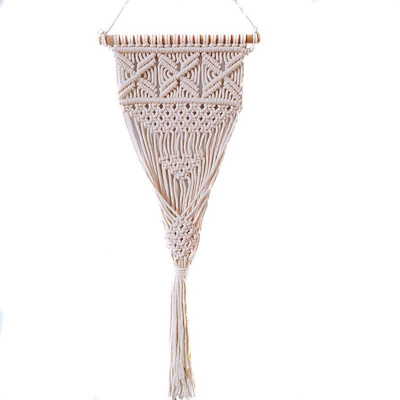 image-Nordic Style Woven Cotton Hanging Basket Gardening Hanging Net Pocket Flower Basket