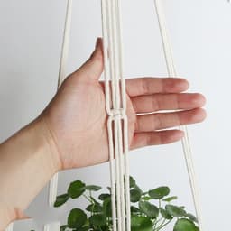 image-Wooden Flower Pot Tray Gardening Simple Square Bracket Cotton Rope Wood
