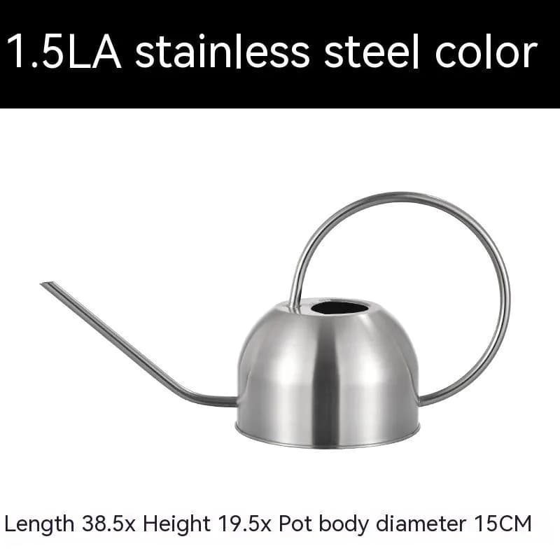 image-15L Stainless Steel Semicircle Watering Can Gardening Metal Watering Can