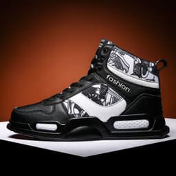 image-Men Sport Shoes High-tops Graffiti Sneakers Trendy