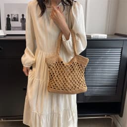 image-Women's Fashion Casual Weaving Hollow Shoulder Bag