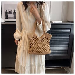 image-Women's Fashion Casual Weaving Hollow Shoulder Bag