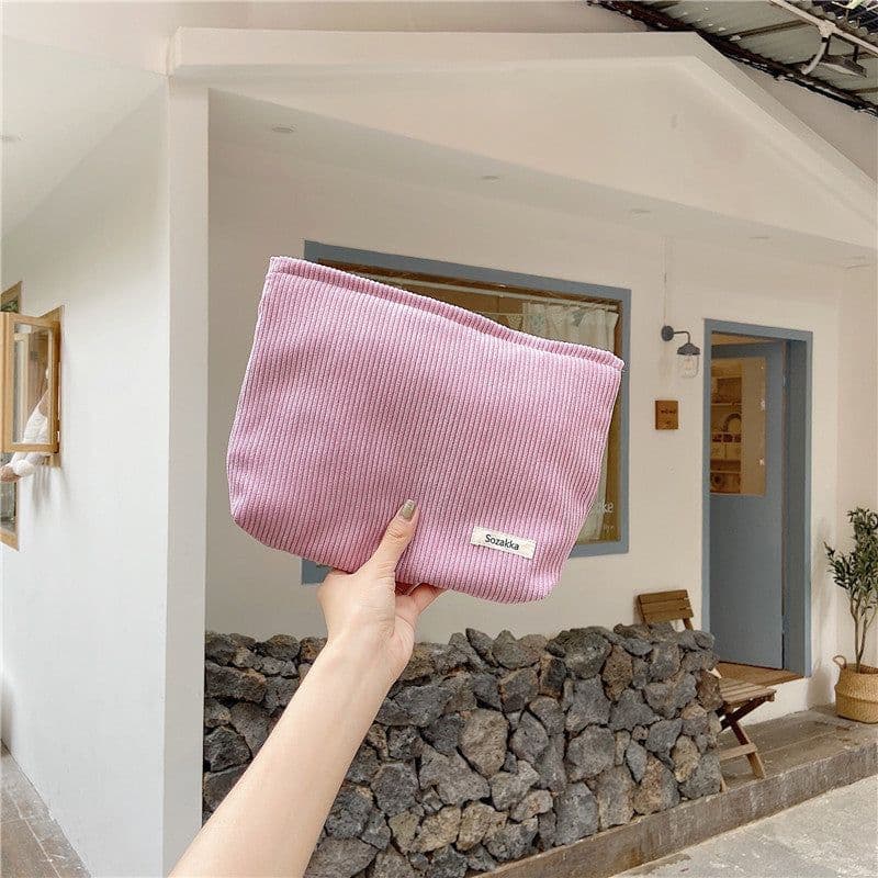 image-Fashion Corduroy Cosmetic Bag Women