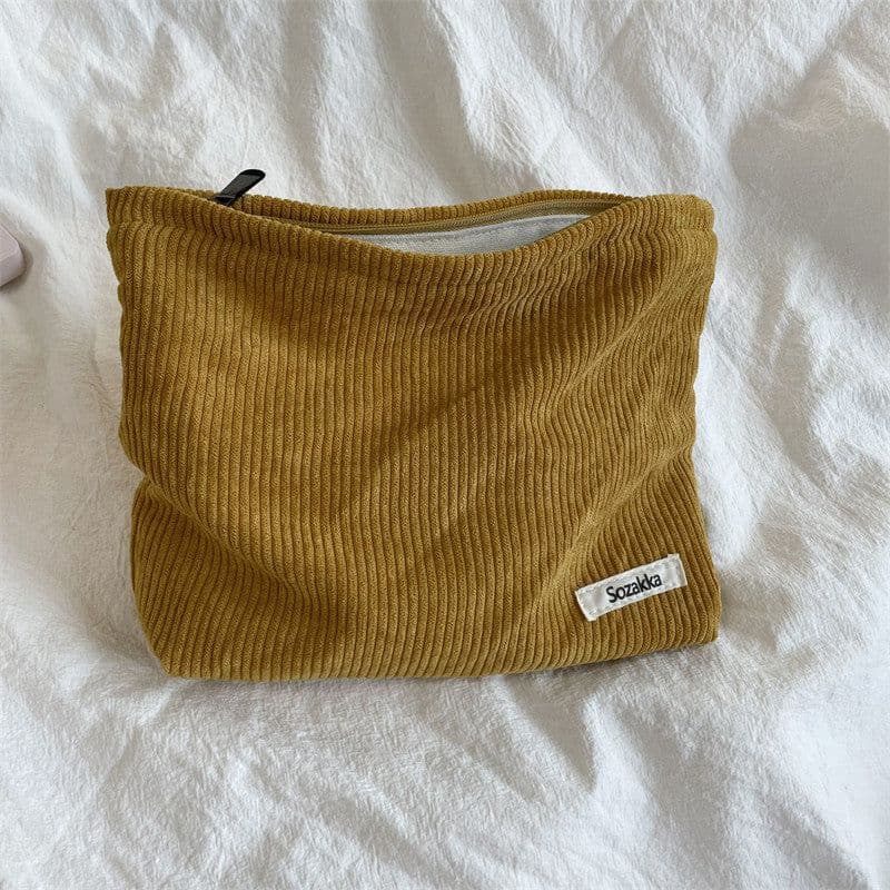image-Fashion Corduroy Cosmetic Bag Women