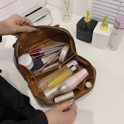 image-Cosmetic Bag Women's Large Capacity Portable Skincare Storage Bag