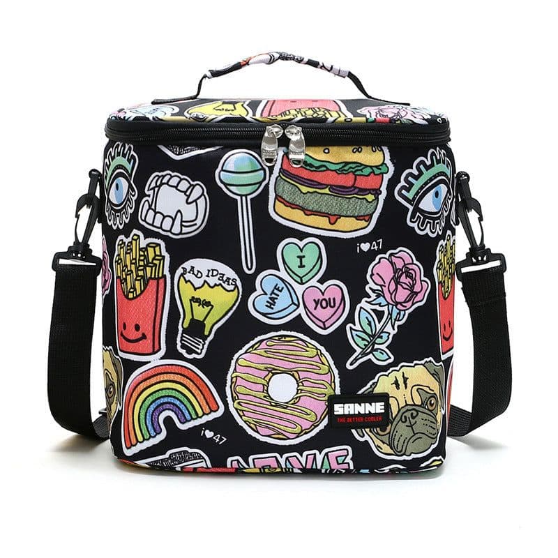 image-Outdoor Large Capacity Picnic Ice Pack Oxford Cloth Lunch Box PVC Insulated Bag