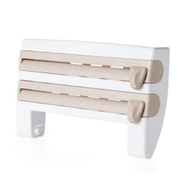 image-Kitchen cling film storage rack with cutter aluminum foil barbecue paper rack paper towel rack towel storage rack