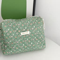 image-New Ins Cream Cute Gentle Cosmetic Bag Large Capacity Portable Quilting Wash Bag Liner Bag Women
