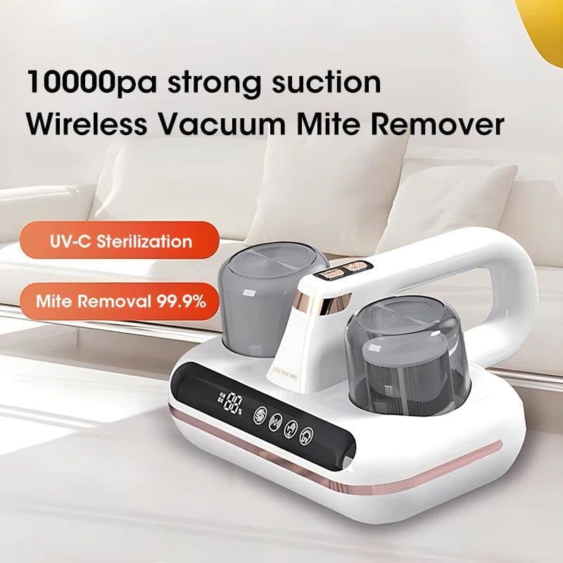 image-New Mattress Vacuum Mite Remover Cordless Handheld Cleaner Powerful Suction For Cleaning Bed Pillows Home Supplies
