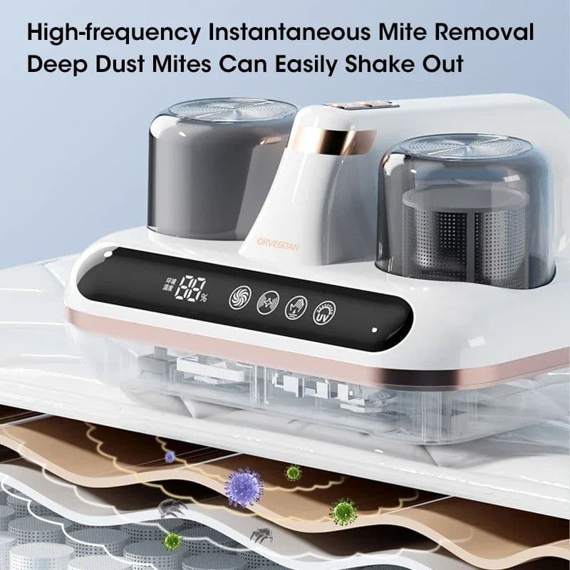 image-New Mattress Vacuum Mite Remover Cordless Handheld Cleaner Powerful Suction For Cleaning Bed Pillows Home Supplies