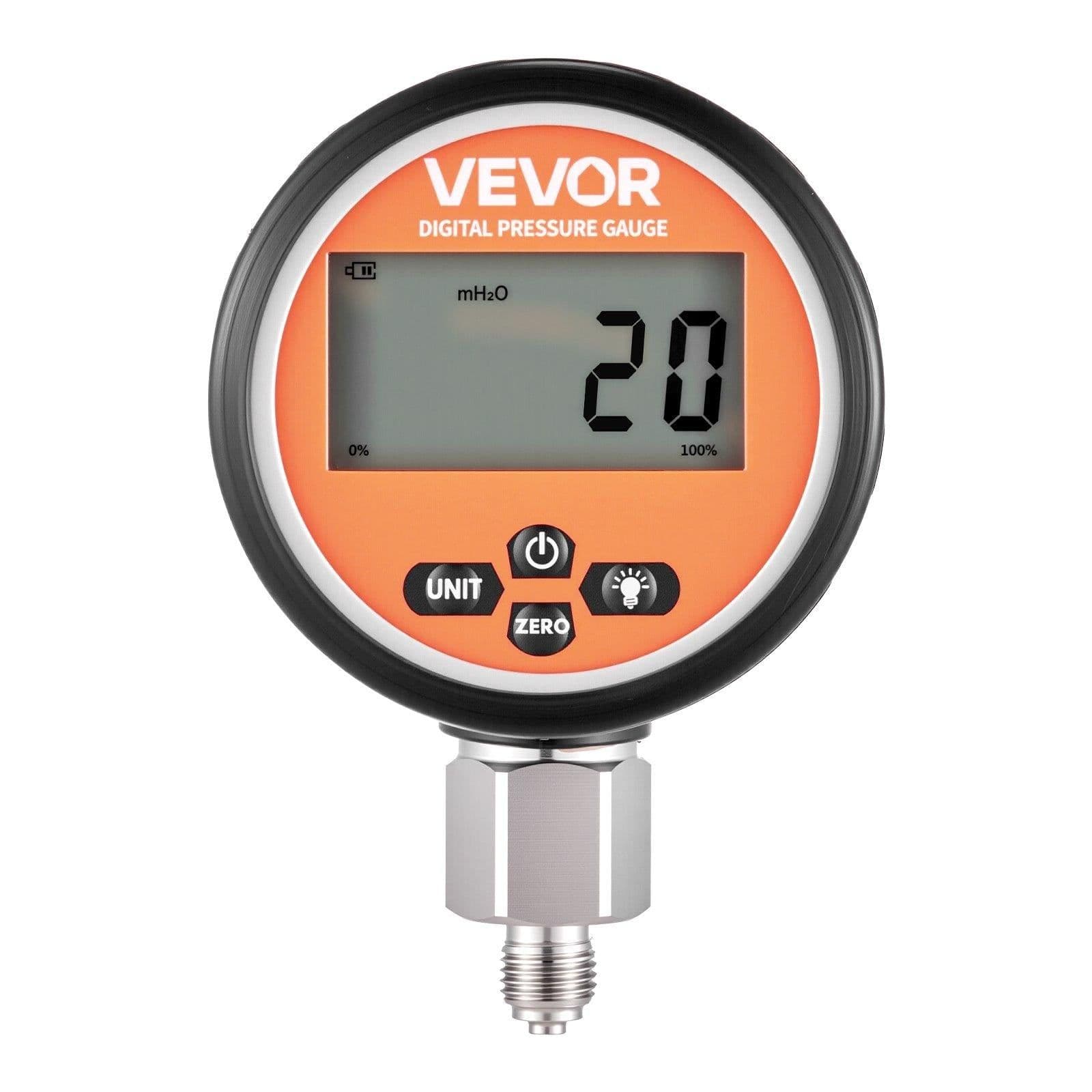 image-VEVOR Digital Hydraulic Pressure Test Coupling Kit, 10000 PSI Pressure Gauge Manometer Tester with 1 Gauge, 1 Test Coupling, 1 Quick-Release Coupler, and 1 Hose for Excavator Construction Machinery