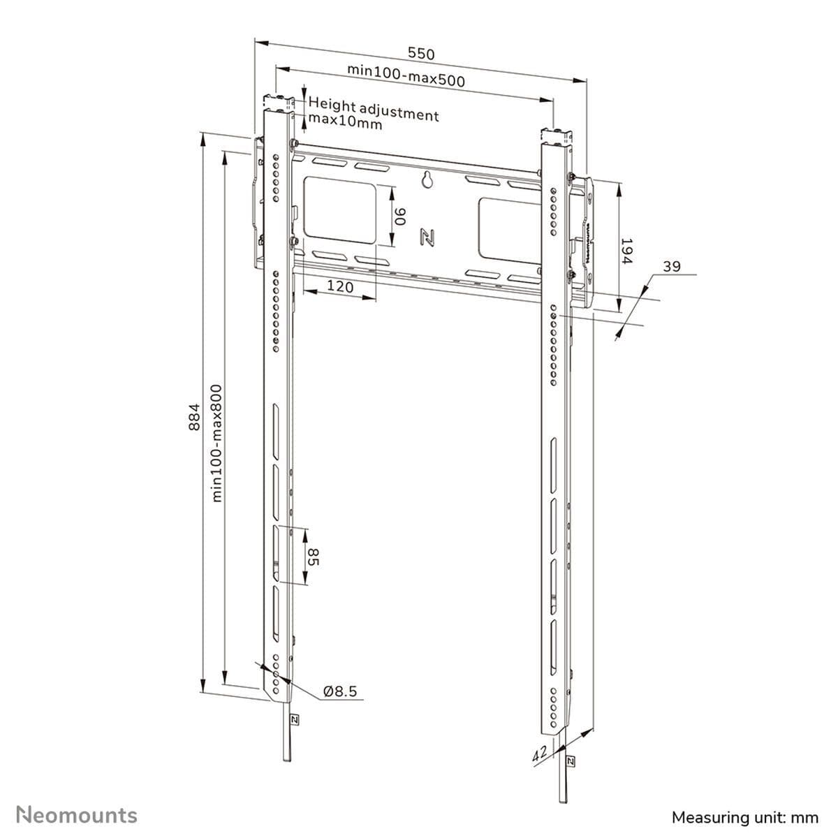 image-TV Mount Neomounts WL30-750BL18P 100 kg 98"