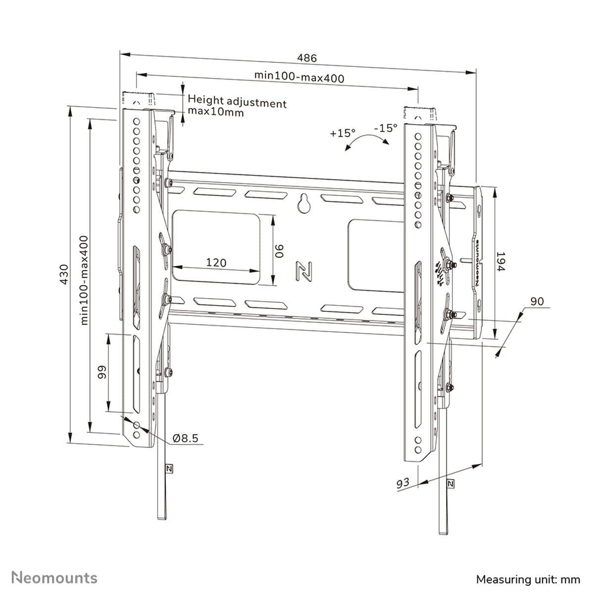 image-TV Mount Neomounts WL35-750BL14 32" 75" 100 kg