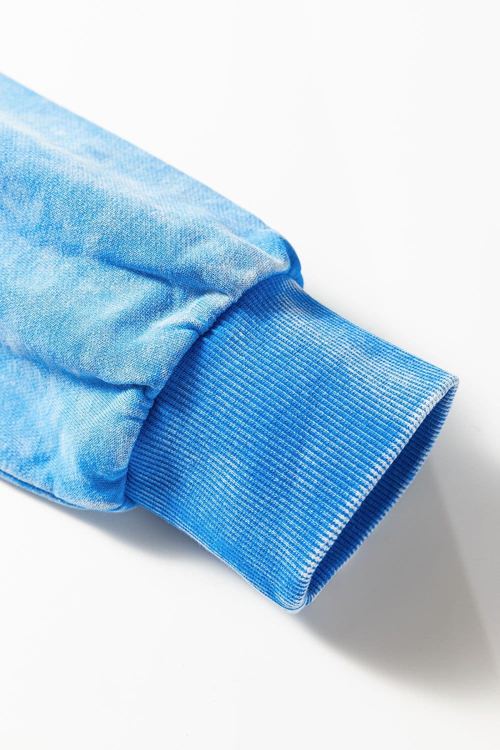 image-Blue Mineral Wash Sweatshirt Raw Seam Pockets