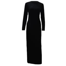 image-Europe and the United States trend modal cotton thin round neck long-sleeved solid color dress 9099