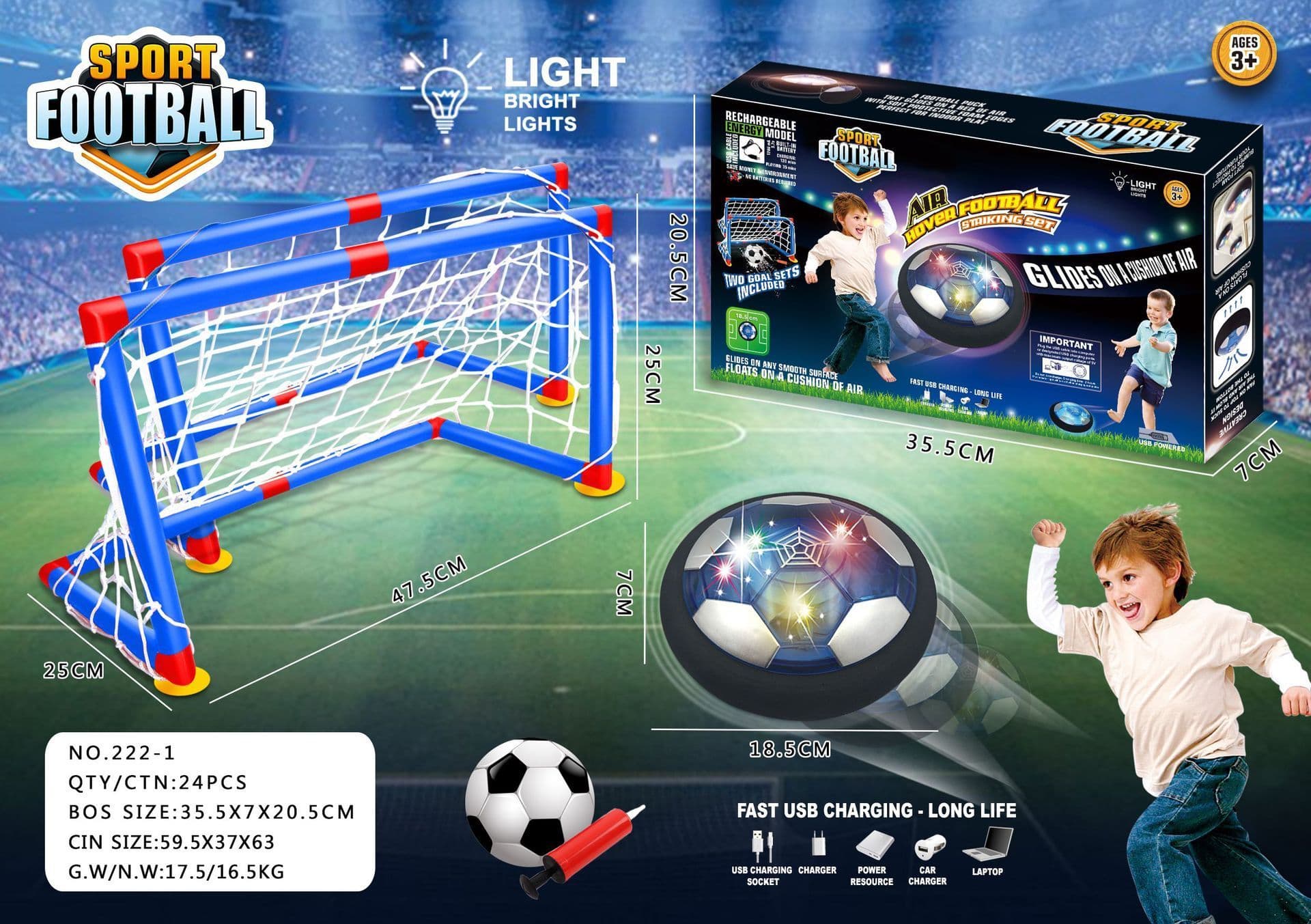 image-EVA Children's Indoor Luminous Football Toy