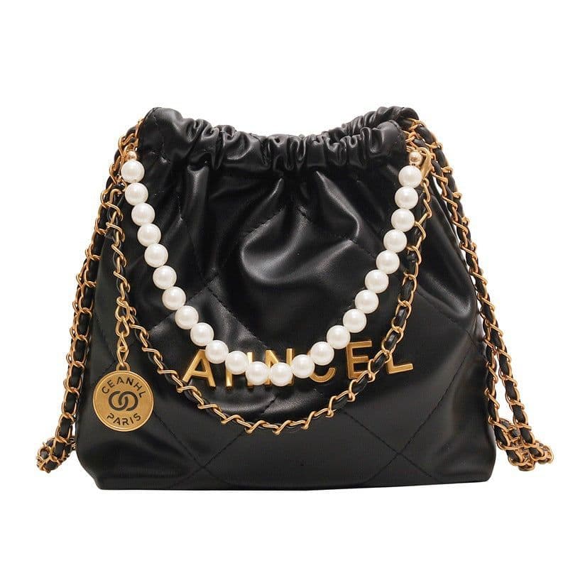 image-Women's Diamond Chain Messenger Bag Pearl