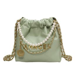 image-Women's Diamond Chain Messenger Bag Pearl