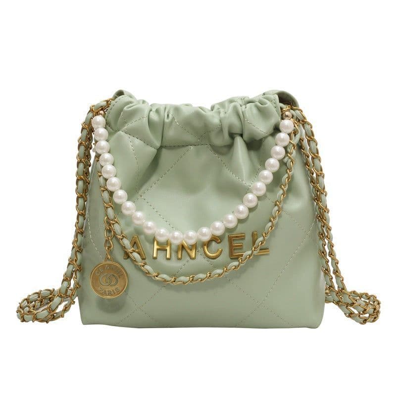 image-Women's Diamond Chain Messenger Bag Pearl