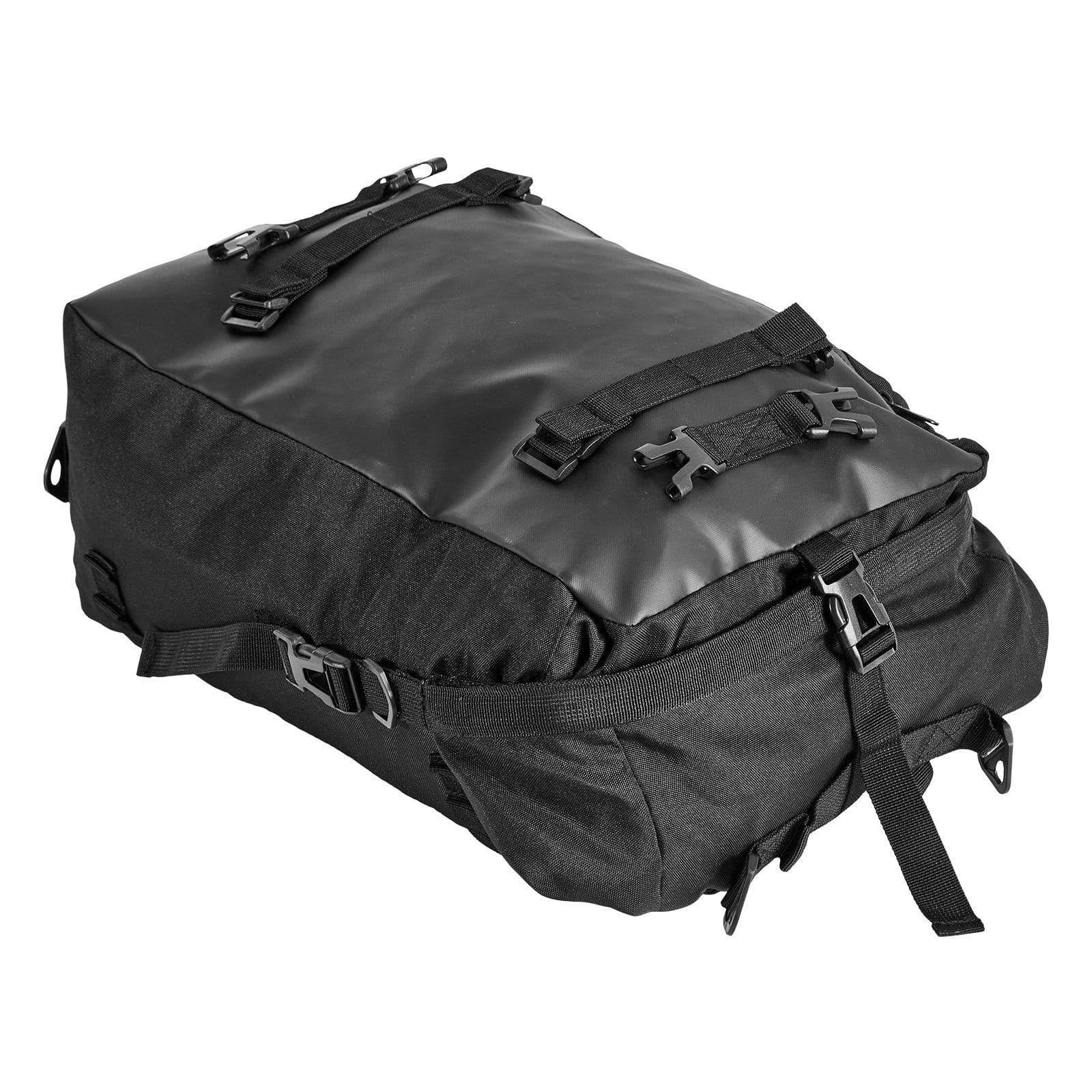 image-VEVOR Motorcycle Tail Bag, 30 L Motorcycle Rear Seat Bag with Waterproof Rain Cover, Outdoor Sports Motorbike Luggage Storage Trunk Rack Backpack with Shoulder Straps, Universal Fit Rear Racks, Black